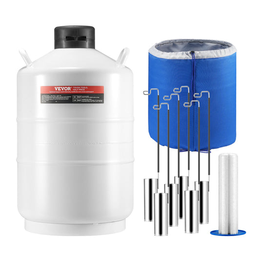Flytande kvävetank 20 L aluminiumlegering LN2 behållare Dewar 6 kapslar
