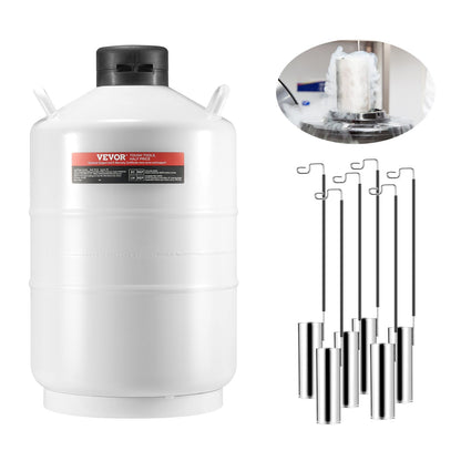 Flytande kvävetank 20 L aluminiumlegering LN2 behållare Dewar 6 kapslar