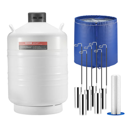 Flytande kvävetank 30 l aluminiumlegering LN2 behållare Dewar 6 kapslar