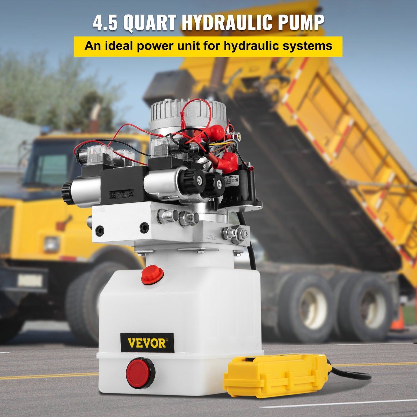 12V DC Double Acting Double Solenoid Hydraulic Power Pack 4.5L Tank