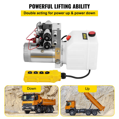 12V DC Double Acting Double Solenoid Hydraulic Power Pack 4.5L Tank