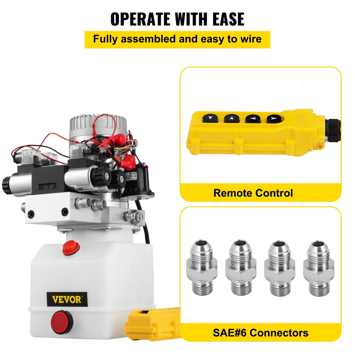 12V DC Double Acting Double Solenoid Hydraulic Power Pack 4.5L Tank