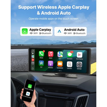 Bilstereo Radio CarPlay Pekskärm 10 tum Apple Android Auto Bluetooth