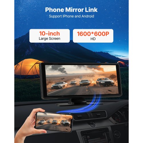 Bilstereo Radio CarPlay Pekskärm 10 tum Apple Android Auto Bluetooth