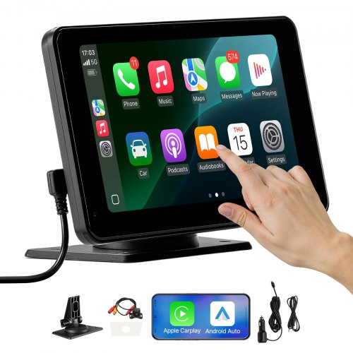 Bilstereo Radio CarPlay Pekskärm 7-tums Apple Android Automatisk backkamera