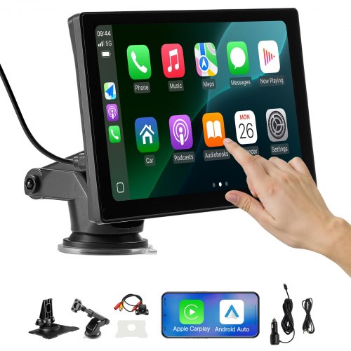 Bilstereo Radio CarPlay Pekskärm 9-tums Apple Android Automatisk backkamera