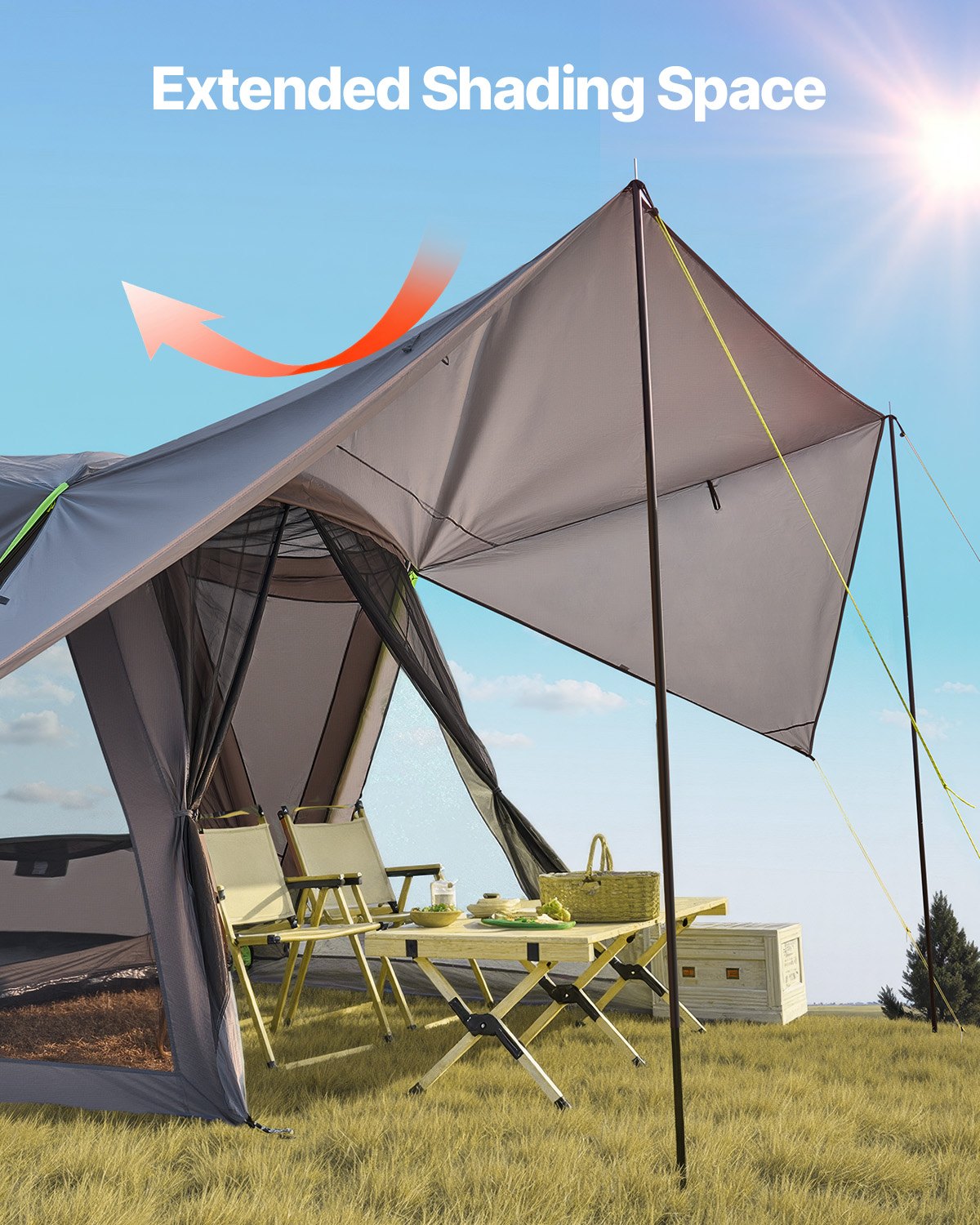 SUV Campingtält Utomhus SUV-tält med markis Vattentätt för 5-8 personer
