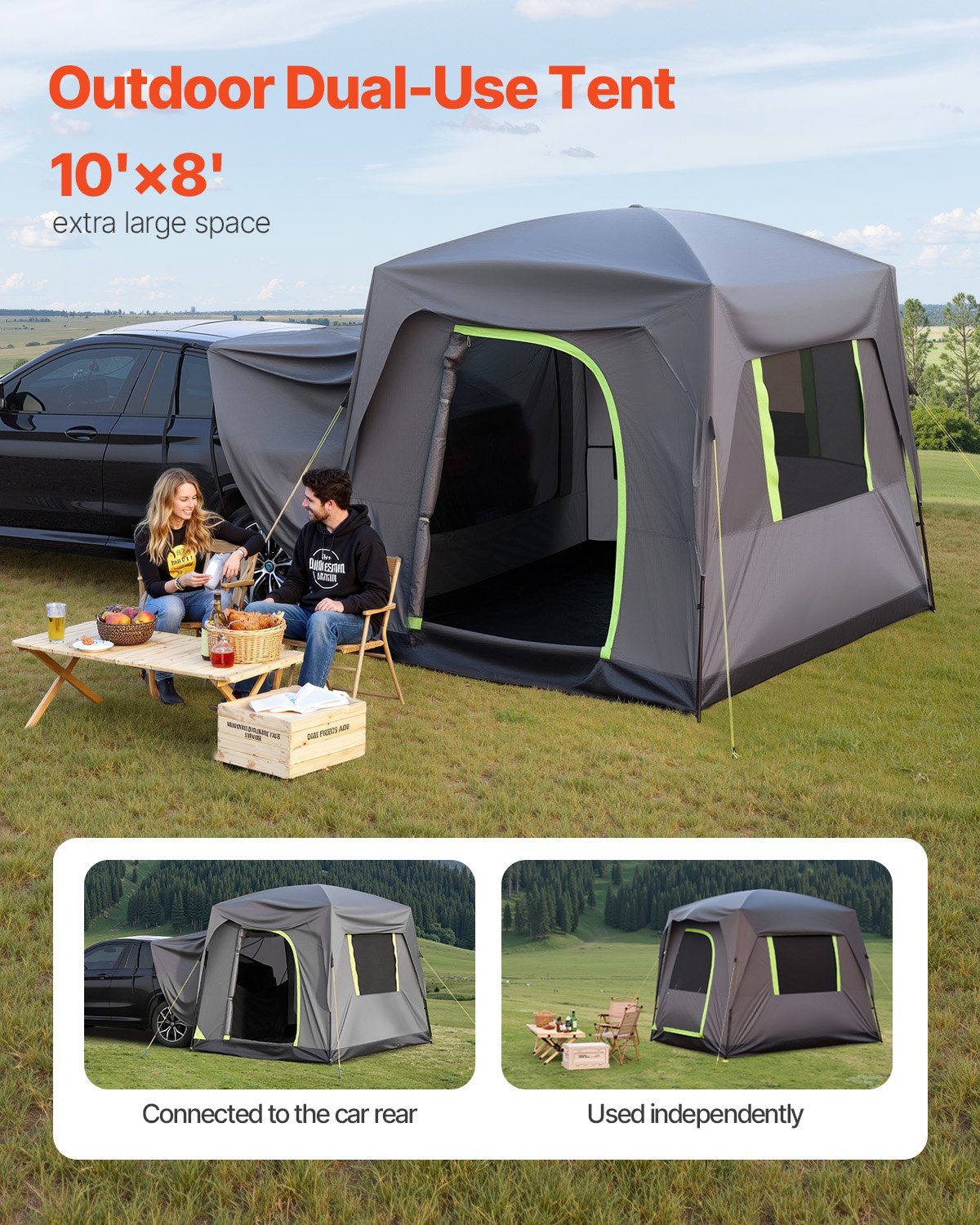 SUV Camping Tent Outdoor SUV Tent with Rainfly Waterproof for 5-8 People