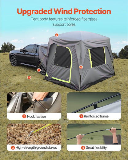 SUV Camping Tent Outdoor SUV Tent with Rainfly Waterproof for 5-8 People