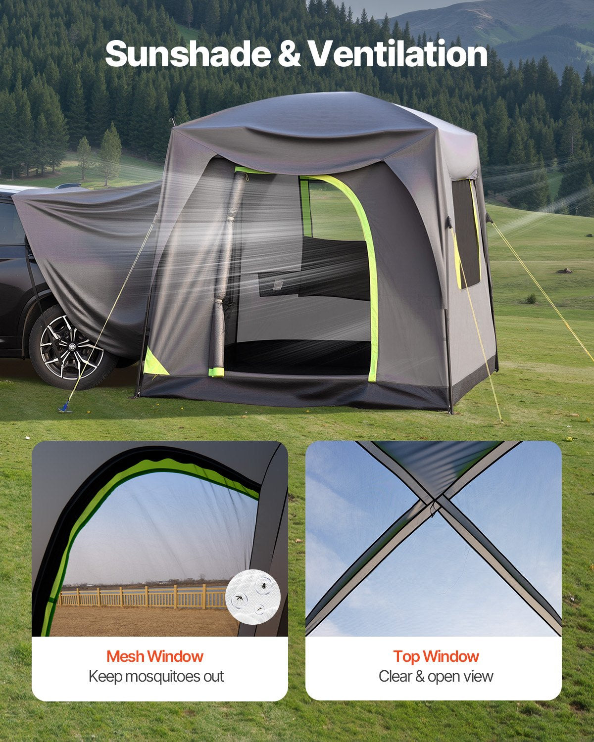 SUV Camping Tent Outdoor SUV Tent with Rainfly Waterproof for 5-8 People