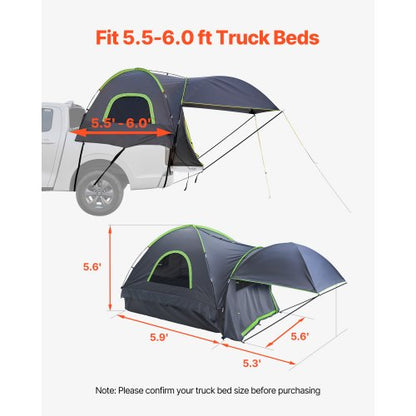 truck tent 5.5-6.0 feet Waterproof PU2000 truck bed camping tent 2-3 people