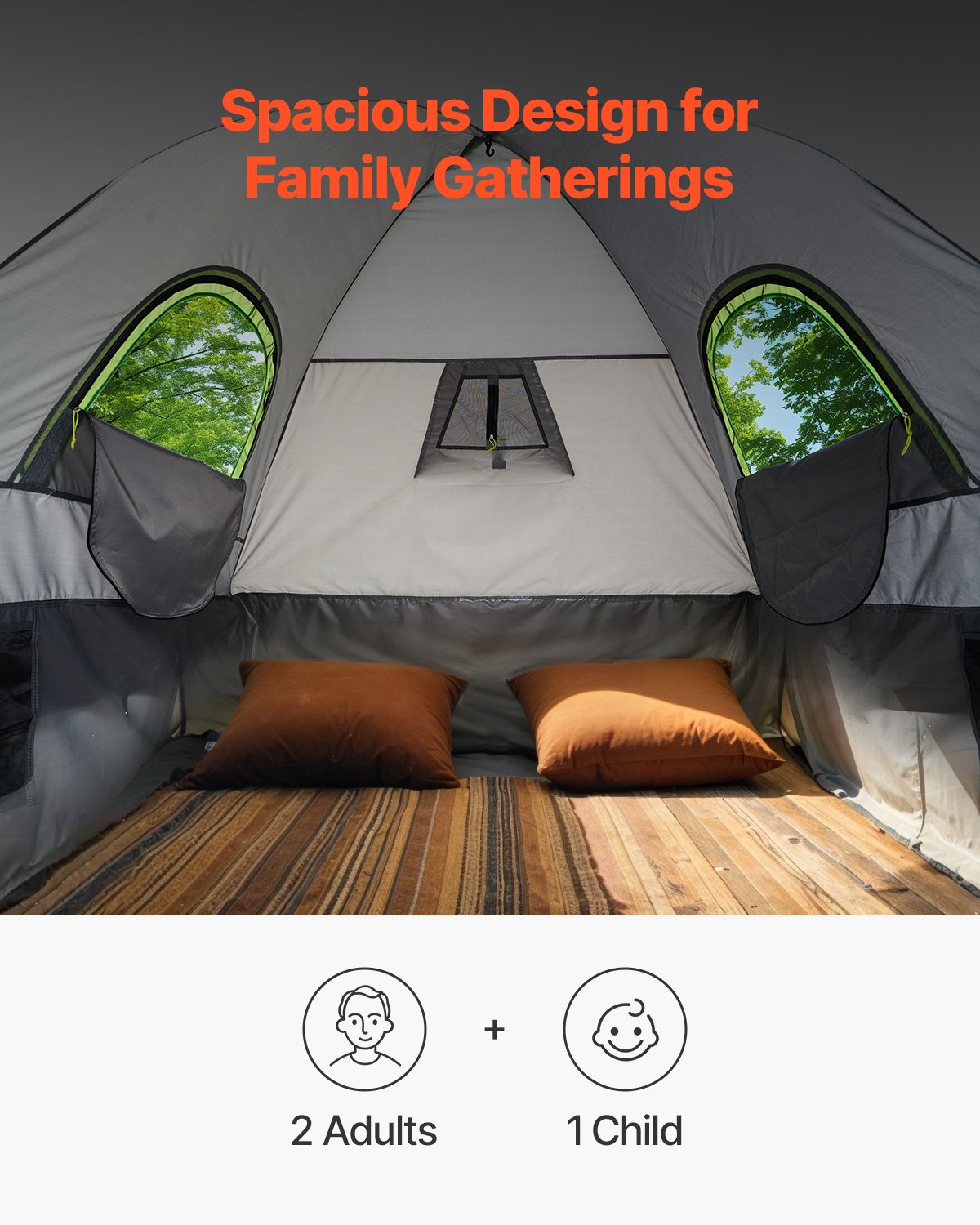 Truck Tent 5.5-6.0 Feet Waterproof PU2000 Truck Bed Camping Tent 2-3 People