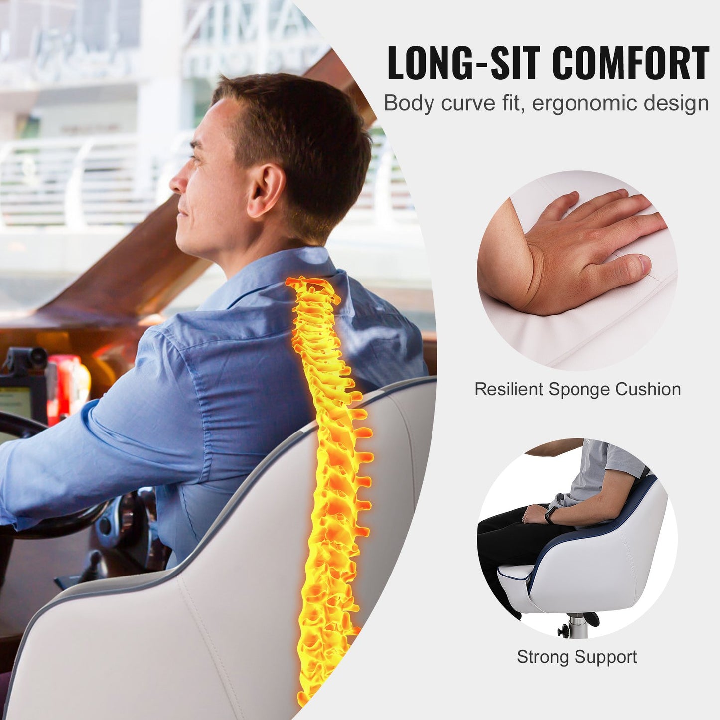 Boat Seat Captain Bucket Seat Fishing Pontoon Boat Seat Stop Chair 1 pc