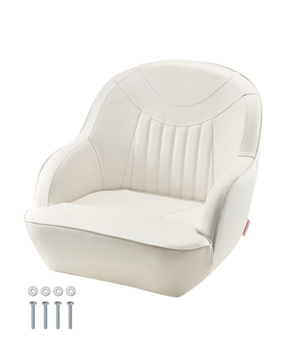 Båtsits Lågt ryggstöd PVC Läder Kapten Bucket Seat Vit