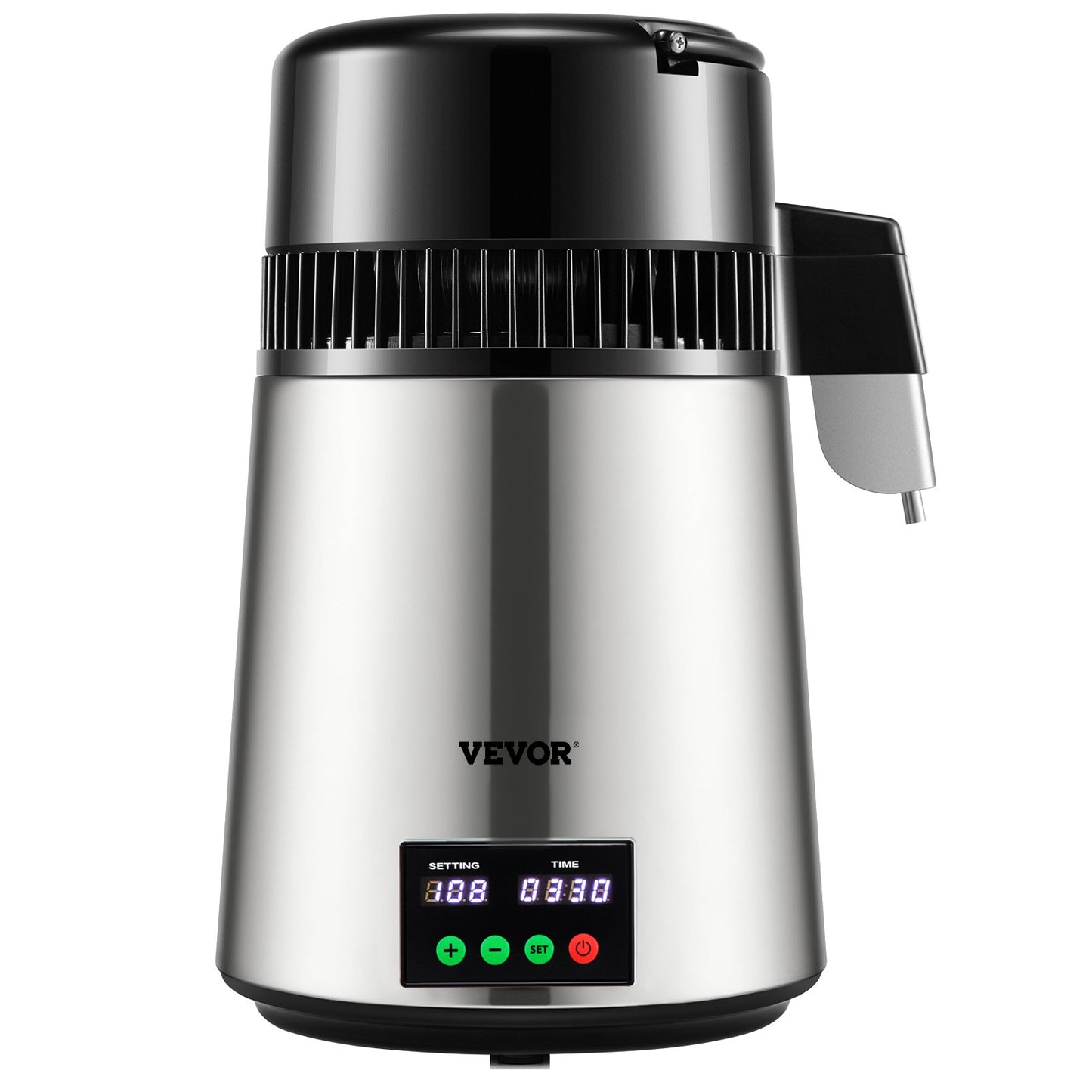 4L Wasserdestilliergerät 1L/H Destilliertes Wasser Maker Timing &amp; Temp Display Silber