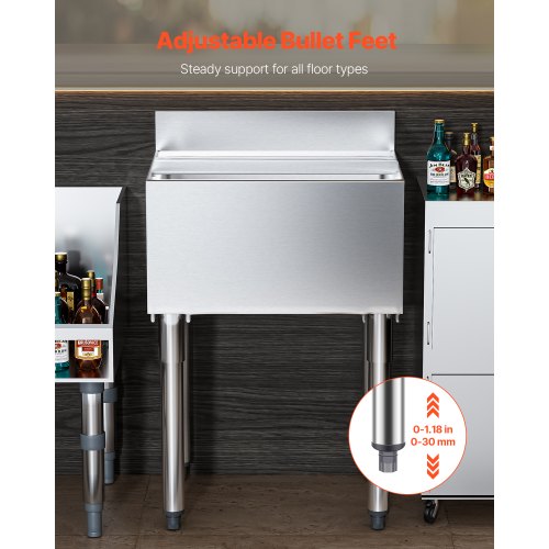 Commercial Ice Bin 61 L Underbar Ice Bin med Skjutlock Flaskhållare |  EU