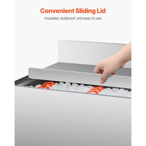 Commercial Ice Bin 61 L Underbar Ice Bin med Skjutlock Flaskhållare |  EU