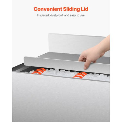 Commercial Ice Bin 61 L Underbar Ice Bin med Skjutlock Flaskhållare |  EU