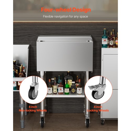 Commercial Ice Bin 61,6 L Iskista på hjul med bottenförvaringsfack |  EU