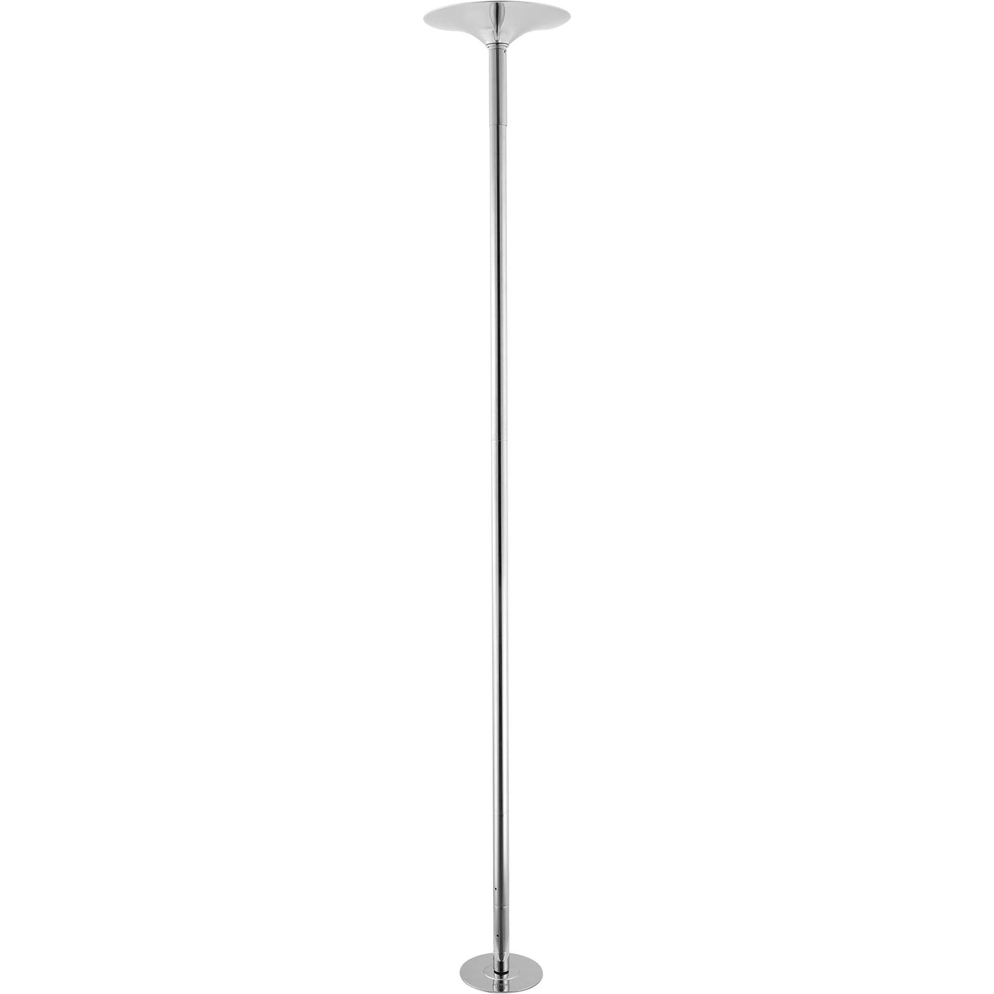 Professionell Dansstav, Snurrande statisk Dansstavsats, Bärbar, avtagbar stolpe, 45 mm kraftig rostfri stålstav, höjdjusterbar träningsstav, för träningshemklubbgym, Silver