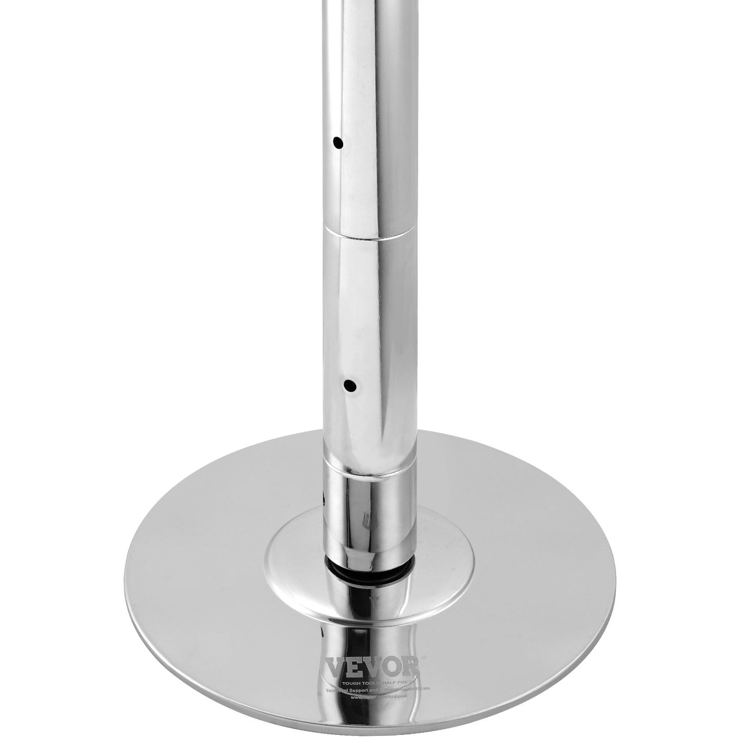 Professionell Dansstav, Snurrande statisk Dansstavsats, Bärbar, avtagbar stolpe, 45 mm kraftig rostfri stålstav, höjdjusterbar träningsstav, för träningshemklubbgym, Silver