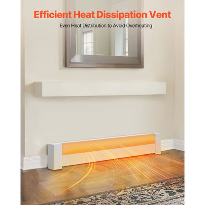 Golvlistervärmarskydd, Basic Series 1211 mm Standard Elvärmare Frontskydd för Hemförbättring, Kraftigt Stål, Enkel Montering för Sovrum Byte av Gammalt Skydd, Vit |  EU