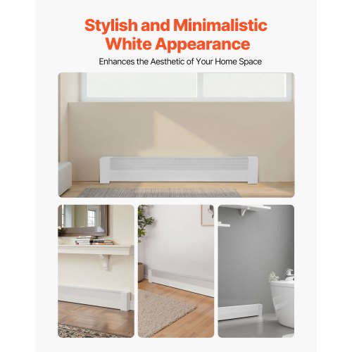 Golvlistervärmarskydd, Basic Series 1211 mm Standard Elvärmare Frontskydd för Hemförbättring, Kraftigt Stål, Enkel Montering för Sovrum Byte av Gammalt Skydd, Vit |  EU