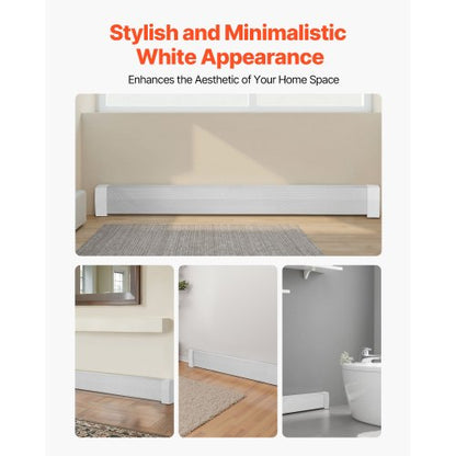 Golvlistervärmarskydd, Premium-serien 1832 mm Standard Elvärmare Frontskydd för Hemförbättring, Kraftigt Stål, Enkel Montering för Sovrum Byte av Gammalt Skydd, Vit |  EU