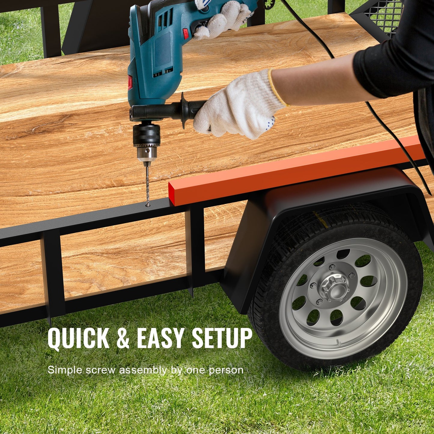 TrailTailgate er Lift Assist, Max 180 lbs lastkapacitet, kompatibel med Open Utility Trailer Baklucka och ramp, med 10 till 24 tums höjd sidosäck och 4 till 6 fots höjd baklucka eller ramp