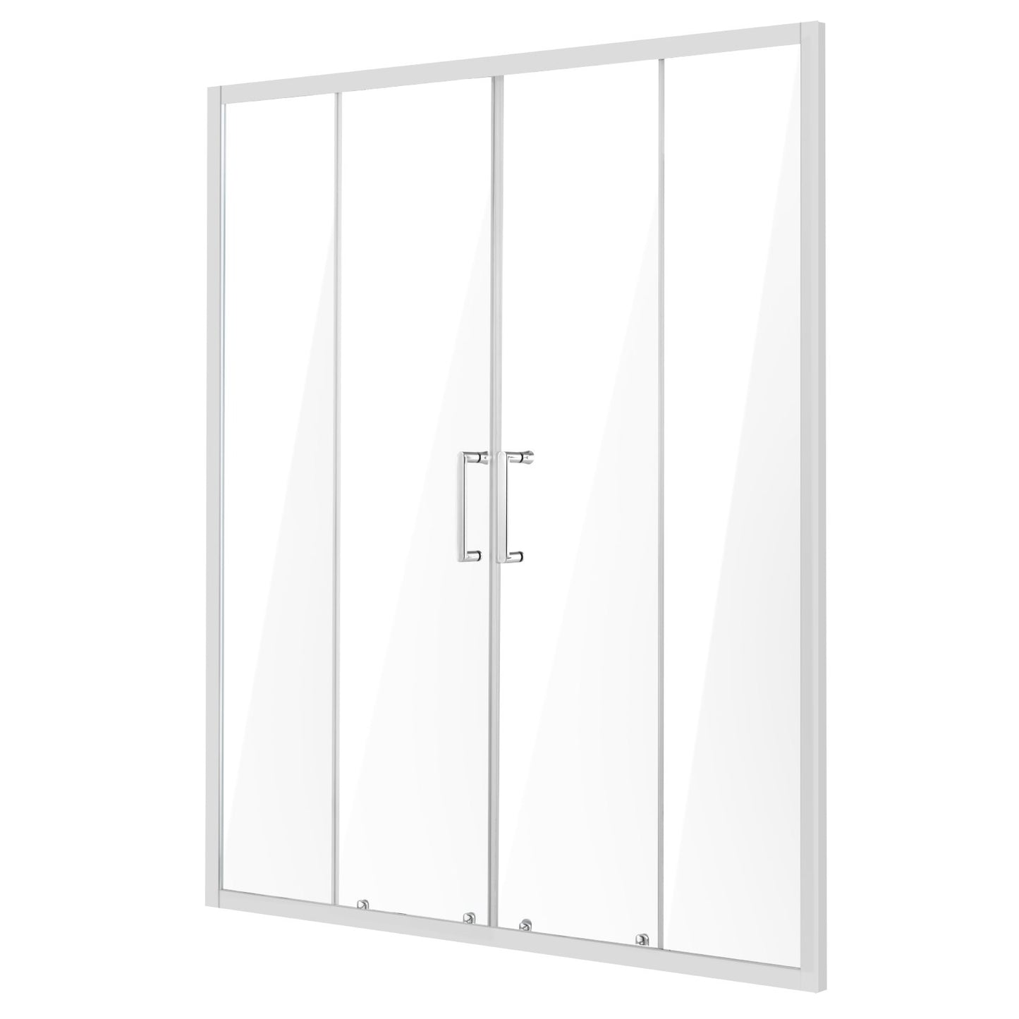 Semi-frameless double sliding shower door SGCC tempered glass 1/4" chrome