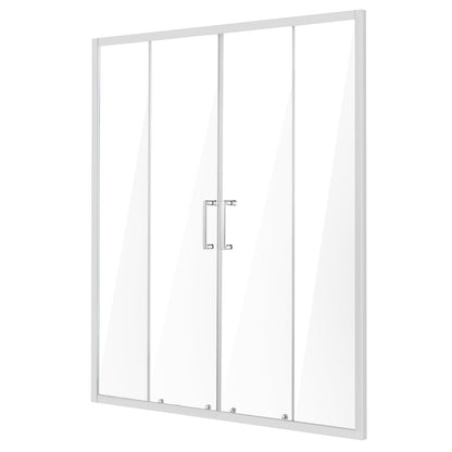 Semi-frameless double sliding shower door SGCC tempered glass 1/4" chrome