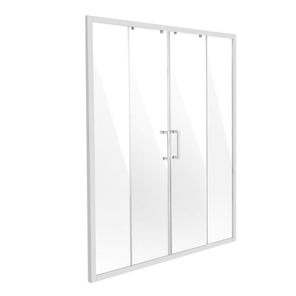 Semi-frameless double sliding shower door SGCC tempered glass 1/4" chrome