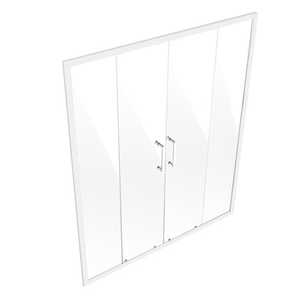 Semi-frameless double sliding shower door SGCC tempered glass 1/4" chrome