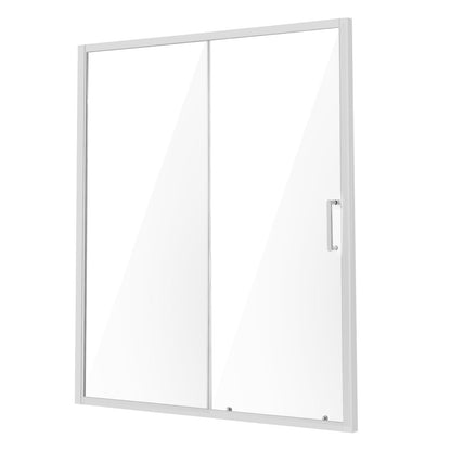 Frameless Shower Door, 57.7-59" x 70" SGCC Tempered Glass 1/4" Chrome