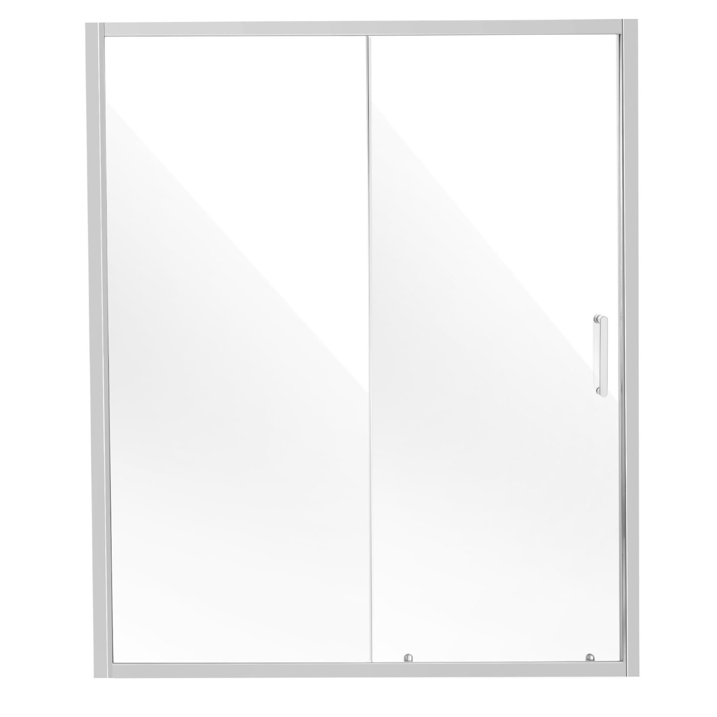 Frameless Shower Door, 57.7-59" x 70" SGCC Tempered Glass 1/4" Chrome