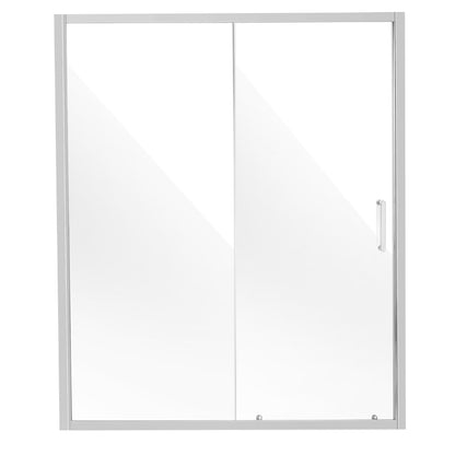 Frameless Shower Door, 57.7-59" x 70" SGCC Tempered Glass 1/4" Chrome