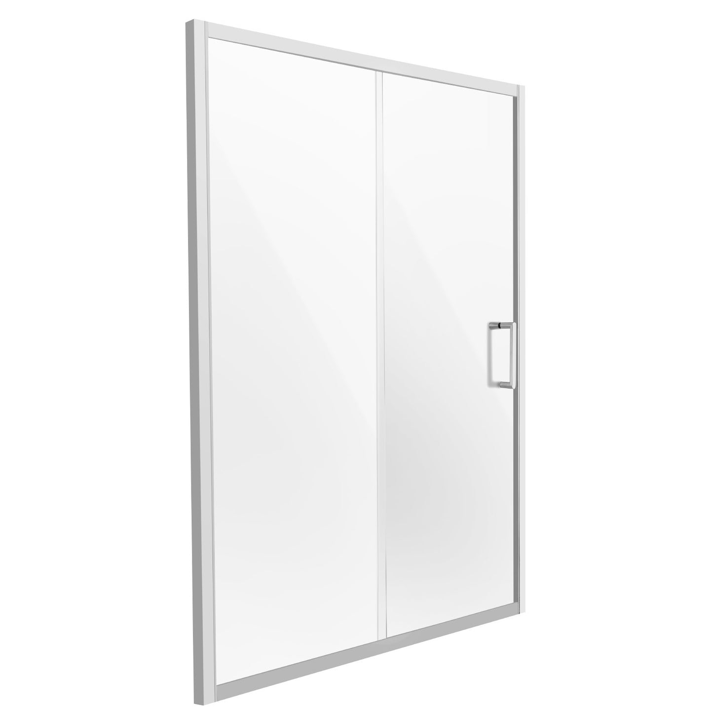 Frameless Shower Door, 57.7-59" x 70" SGCC Tempered Glass 1/4" Chrome