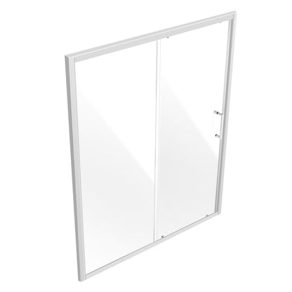Frameless Shower Door, 57.7-59" x 70" SGCC Tempered Glass 1/4" Chrome