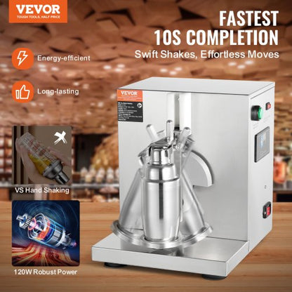 Milkshake Maker Machine 120W Elektrisk Milk Tea Shaker Rostfritt stål Kommersiell |  EU