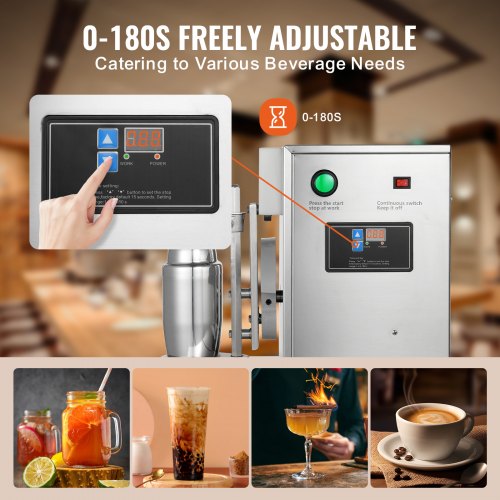 Milkshake Maker Machine 120W Elektrisk Milk Tea Shaker Rostfritt stål Kommersiell |  EU