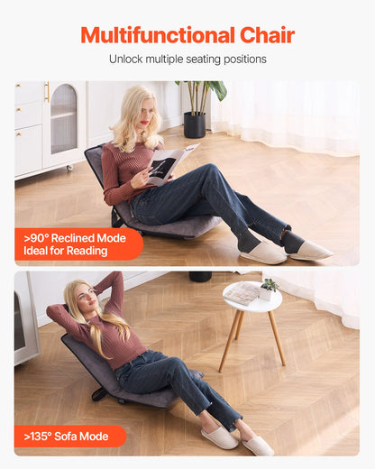 Floor chair with backrest Folding Floor chair 6 adjustable positions