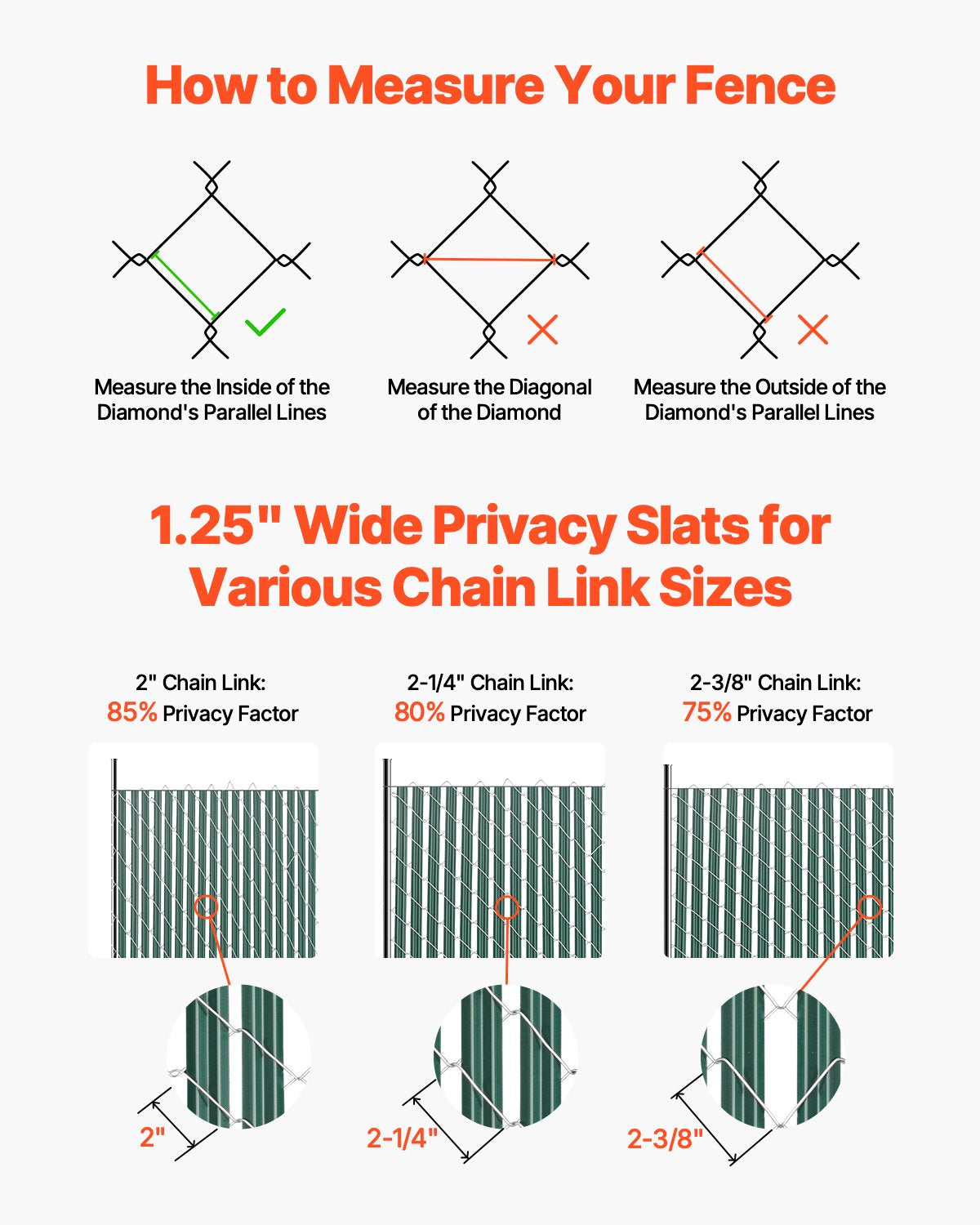 Chain Link Fence Privacy Slats Single Wall for 4' High Fence Bottom Lock