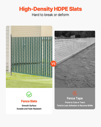 Chain Link Fence Privacy Slats Single Wall for 5' High Fence Bottom Lock