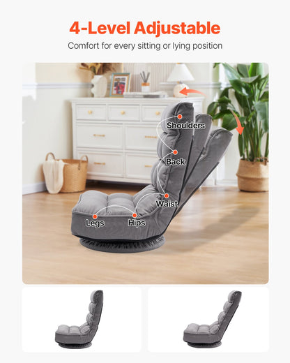 360° swivel gaming chair with 4 adjustable positions