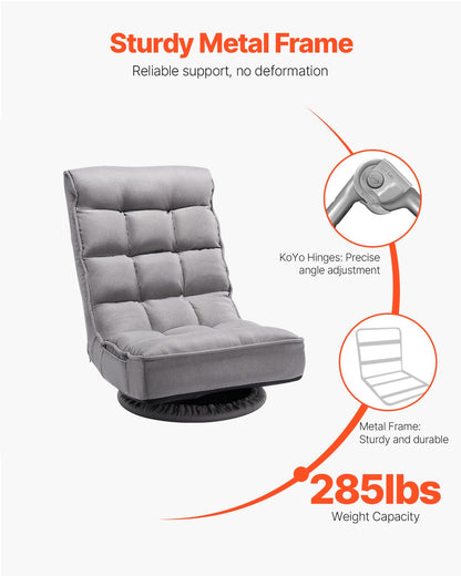 360° swivel gaming chair with 4 adjustable positions