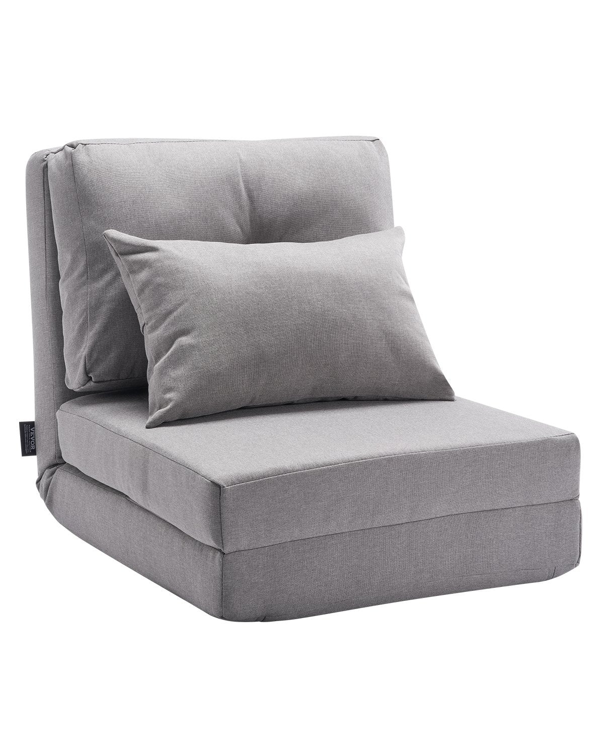 Cabriolet Flip Stol med 5 justerbara positioner Golv Lazy Sofa Grå