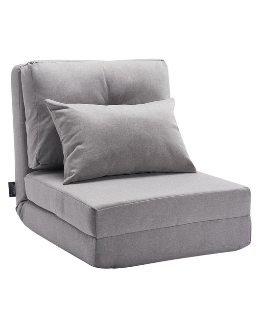 Cabriolet Flip Stol med 5 justerbara positioner Golv Lazy Sofa Grå