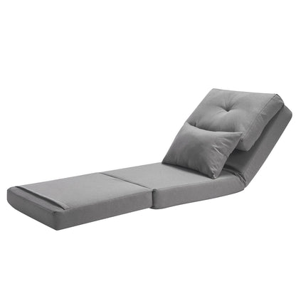 Cabriolet Flip Stol med 5 justerbara positioner Golv Lazy Sofa Grå