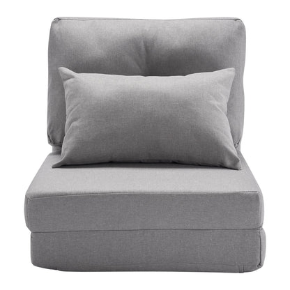 Cabriolet Flip Stol med 5 justerbara positioner Golv Lazy Sofa Grå