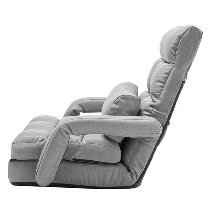 Floor Chair with 5 Adjustable Positions and Armrests Floor Gaming Chair